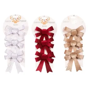 3pk Christmas Gift Bow 11cm