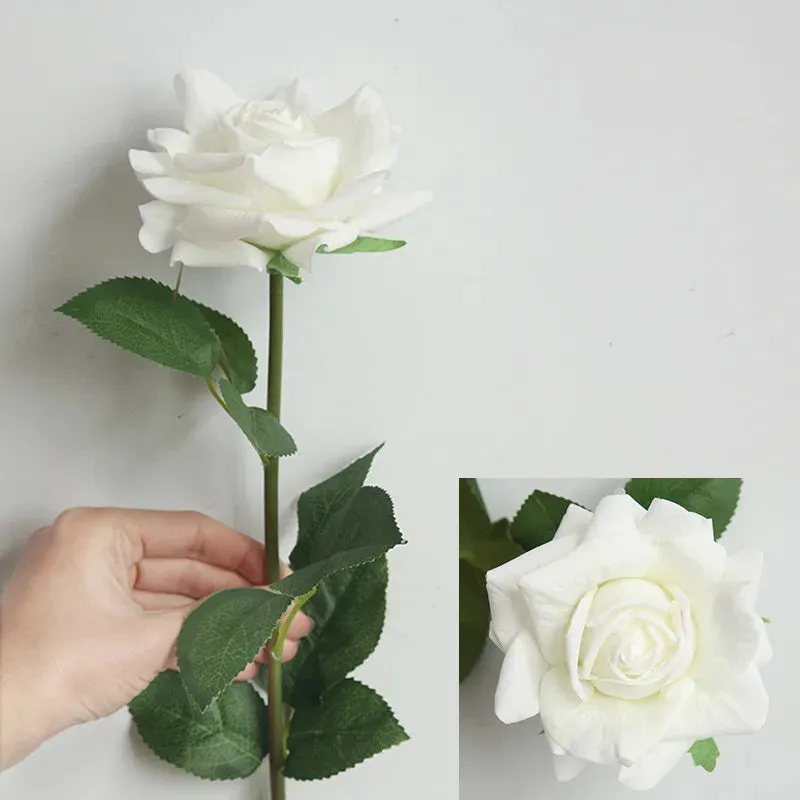 5pcs/lot 12cm Decor Rose Artificial Flowers Silk Flowers Floral Latex Real Touch Rose Wedding Bouquet Home Party Design Flowers