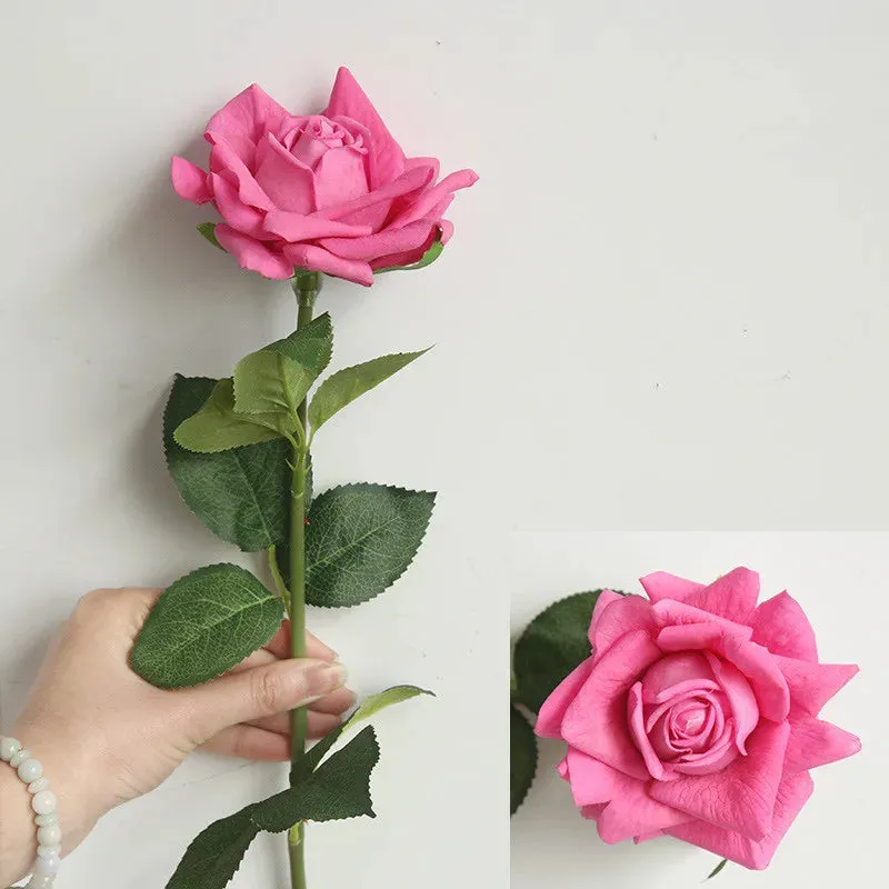 5pcs/lot 12cm Decor Rose Artificial Flowers Silk Flowers Floral Latex Real Touch Rose Wedding Bouquet Home Party Design Flowers