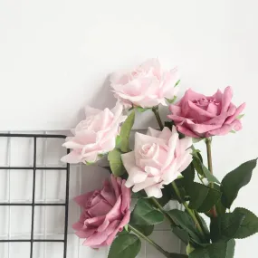 5pcs/lot 12cm Decor Rose Artificial Flowers Silk Flowers Floral Latex Real Touch Rose Wedding Bouquet Home Party Design Flowers