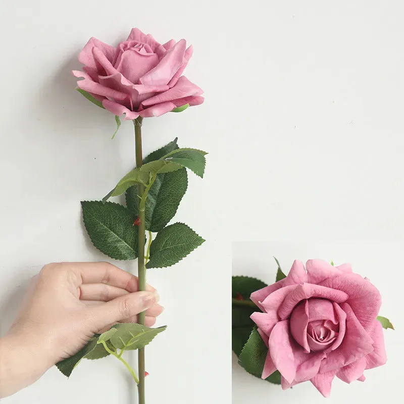 5pcs/lot 12cm Decor Rose Artificial Flowers Silk Flowers Floral Latex Real Touch Rose Wedding Bouquet Home Party Design Flowers