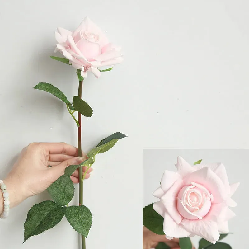 5pcs/lot 12cm Decor Rose Artificial Flowers Silk Flowers Floral Latex Real Touch Rose Wedding Bouquet Home Party Design Flowers