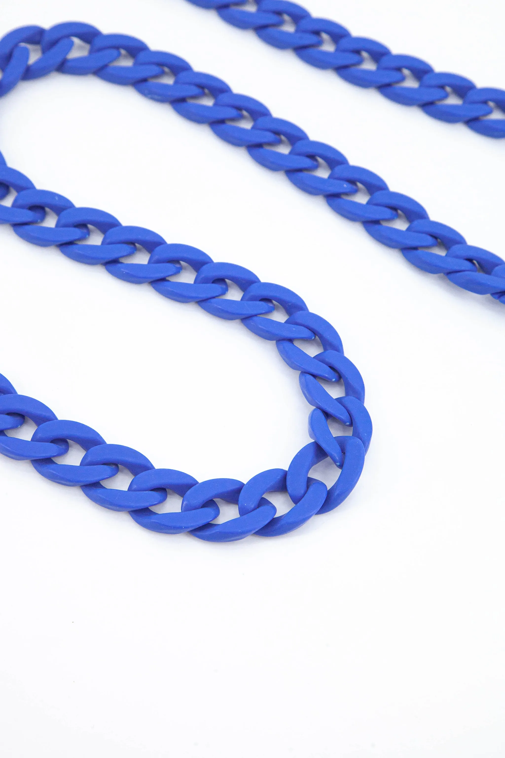 Acrylic Cuban Style Chain Link Bag Strap in Blue