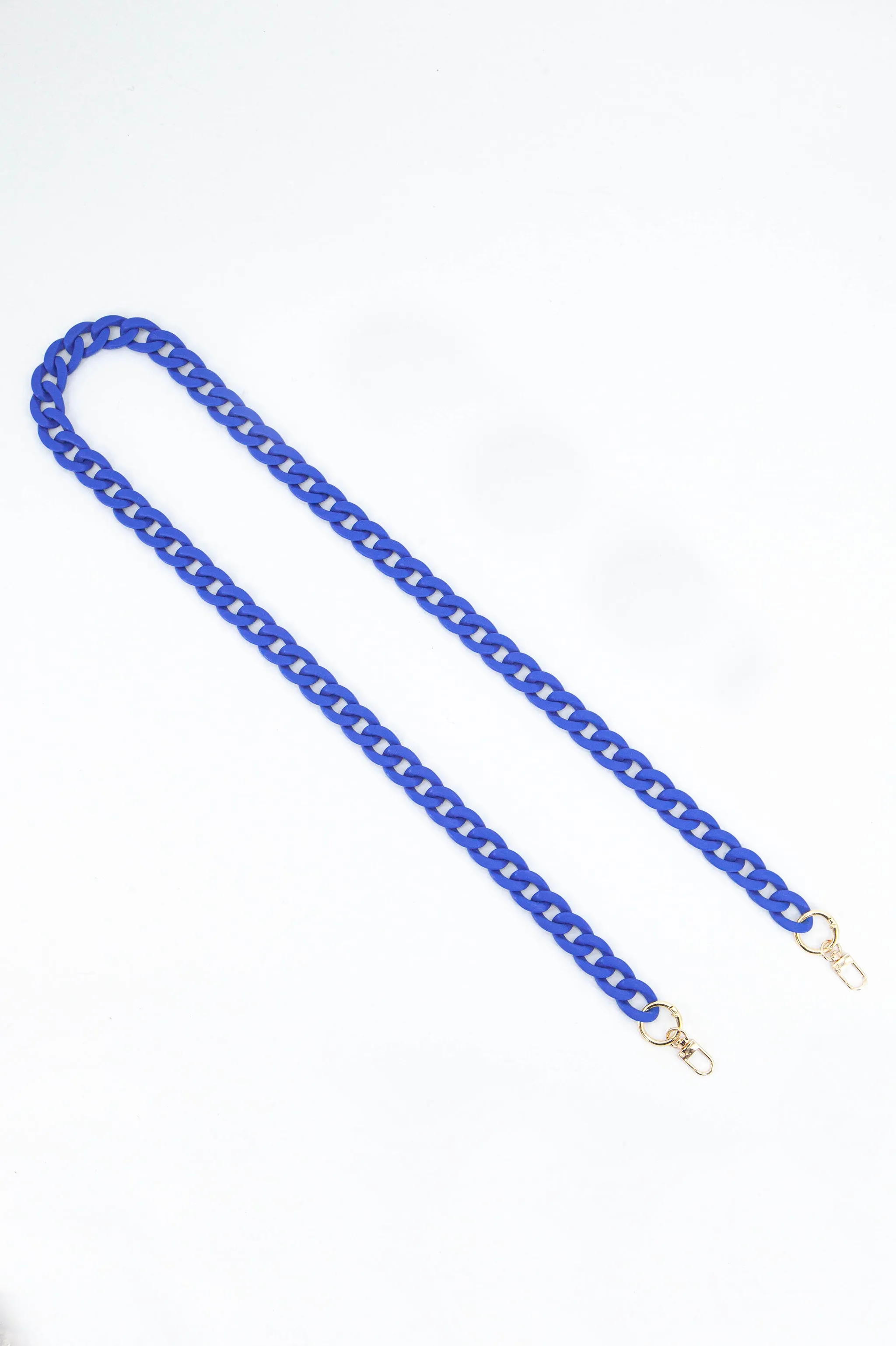 Acrylic Cuban Style Chain Link Bag Strap in Blue