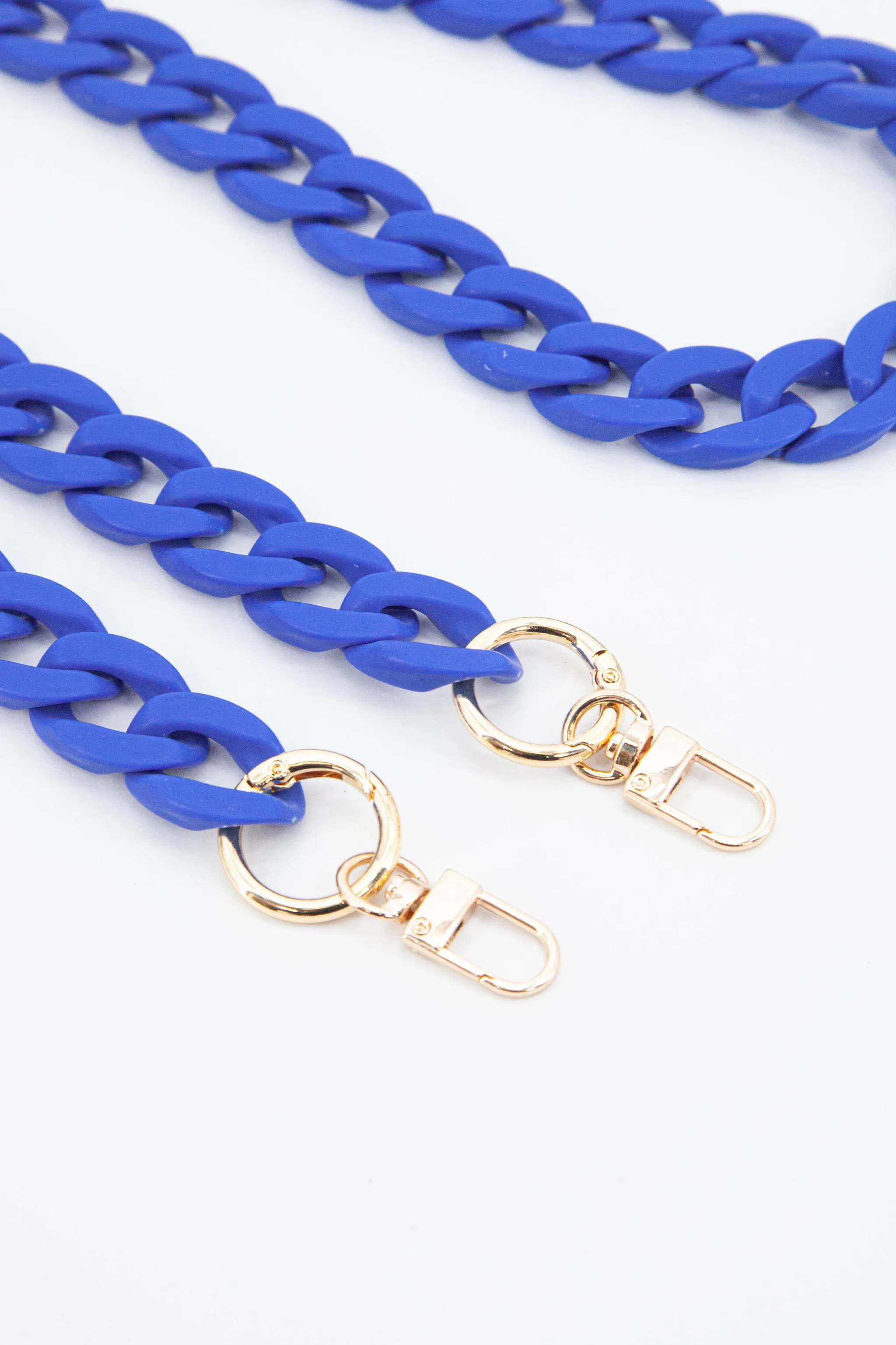 Acrylic Cuban Style Chain Link Bag Strap in Blue