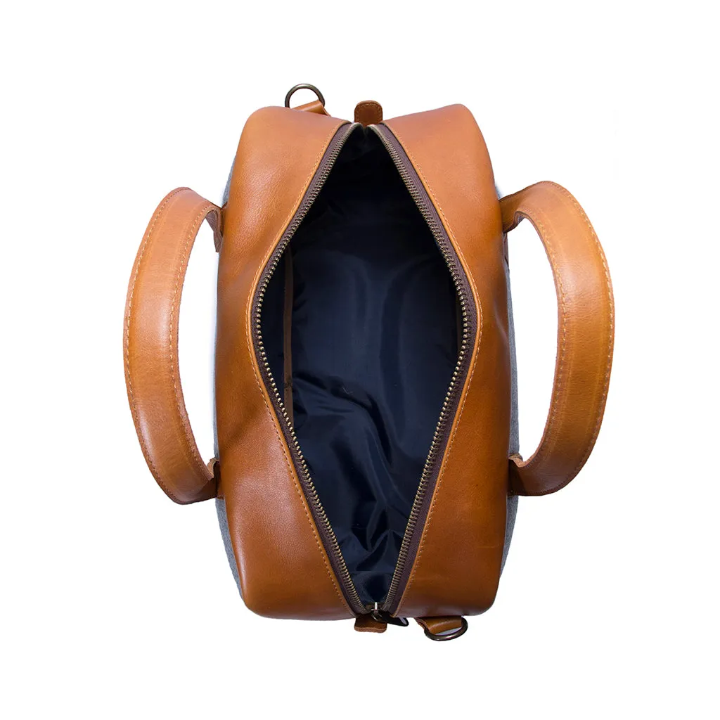 Albatross Weekender - Wool Felt | Caramel Leather