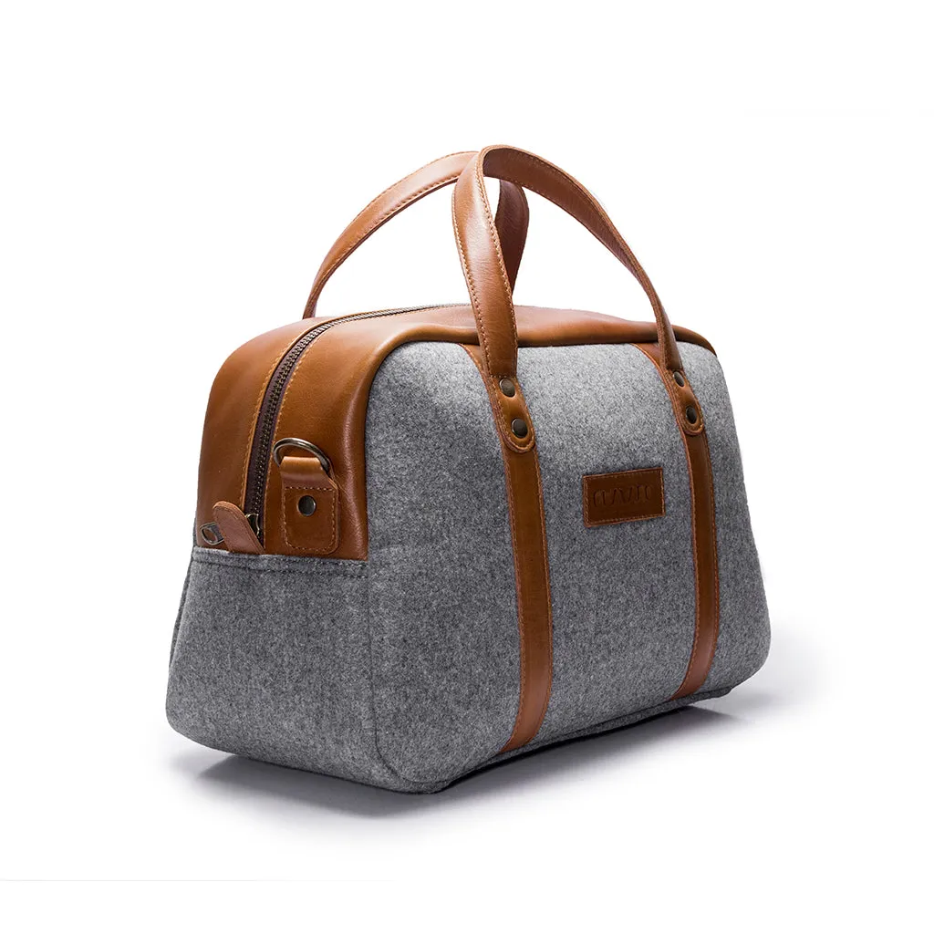 Albatross Weekender - Wool Felt | Caramel Leather