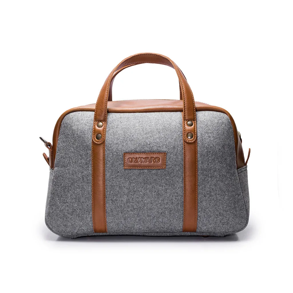 Albatross Weekender - Wool Felt | Caramel Leather