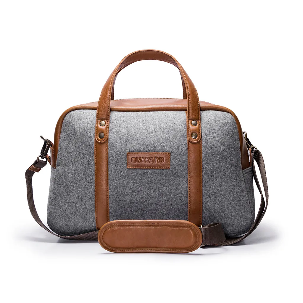 Albatross Weekender - Wool Felt | Caramel Leather