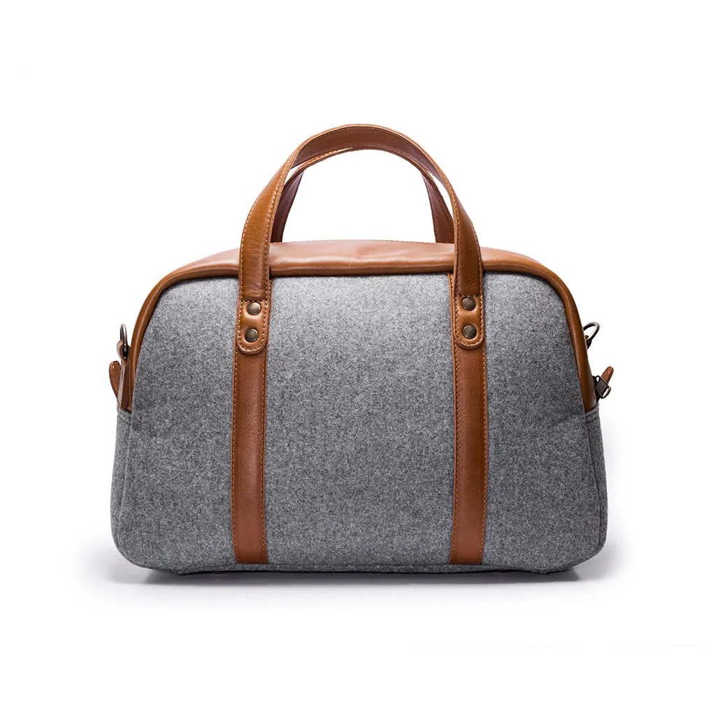 Albatross Weekender - Wool Felt | Caramel Leather