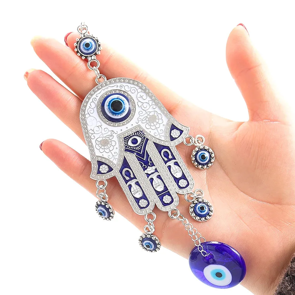 Amulet Fatima Wall Hanging Turkish Blue Eye Wind Chimes Decor