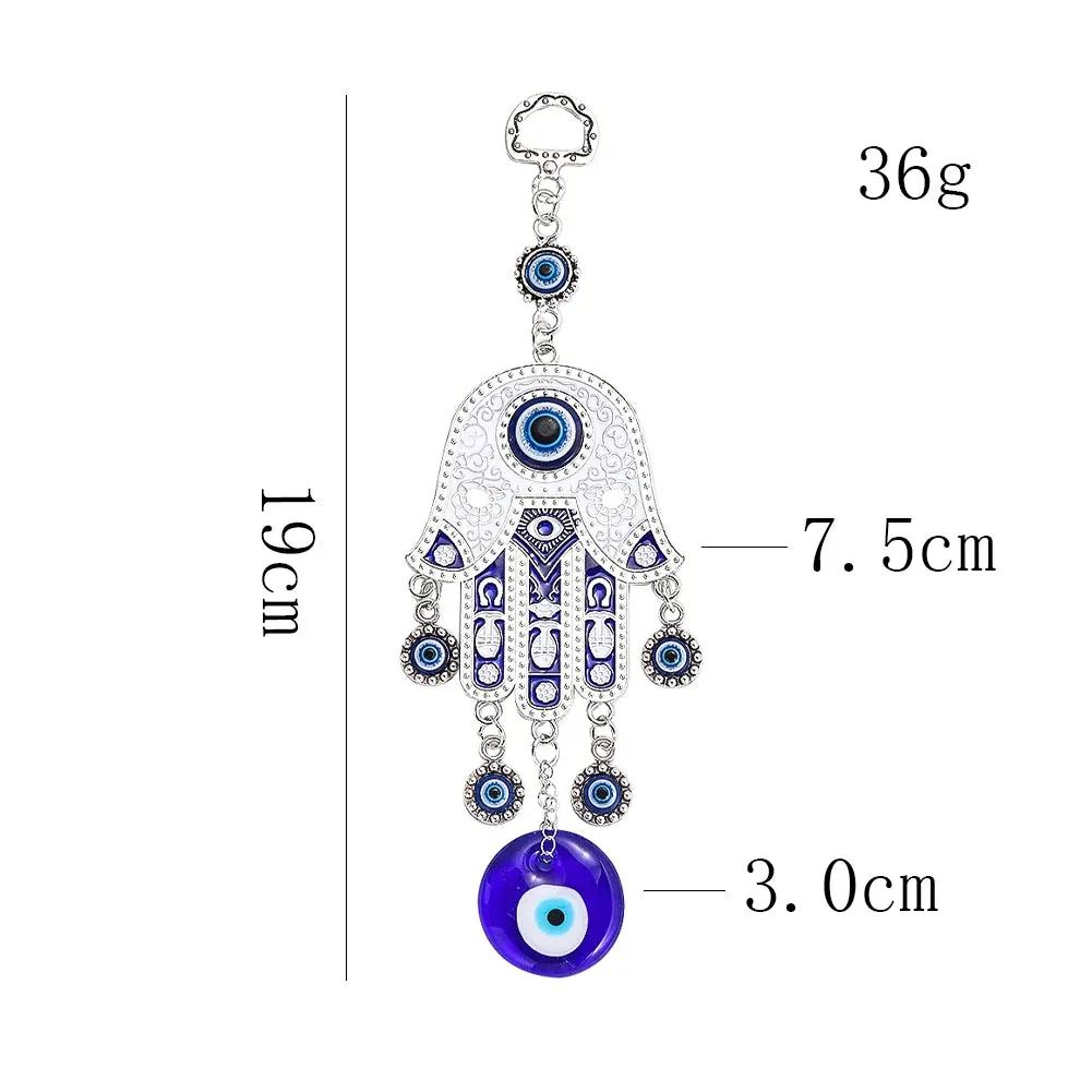 Amulet Fatima Wall Hanging Turkish Blue Eye Wind Chimes Decor