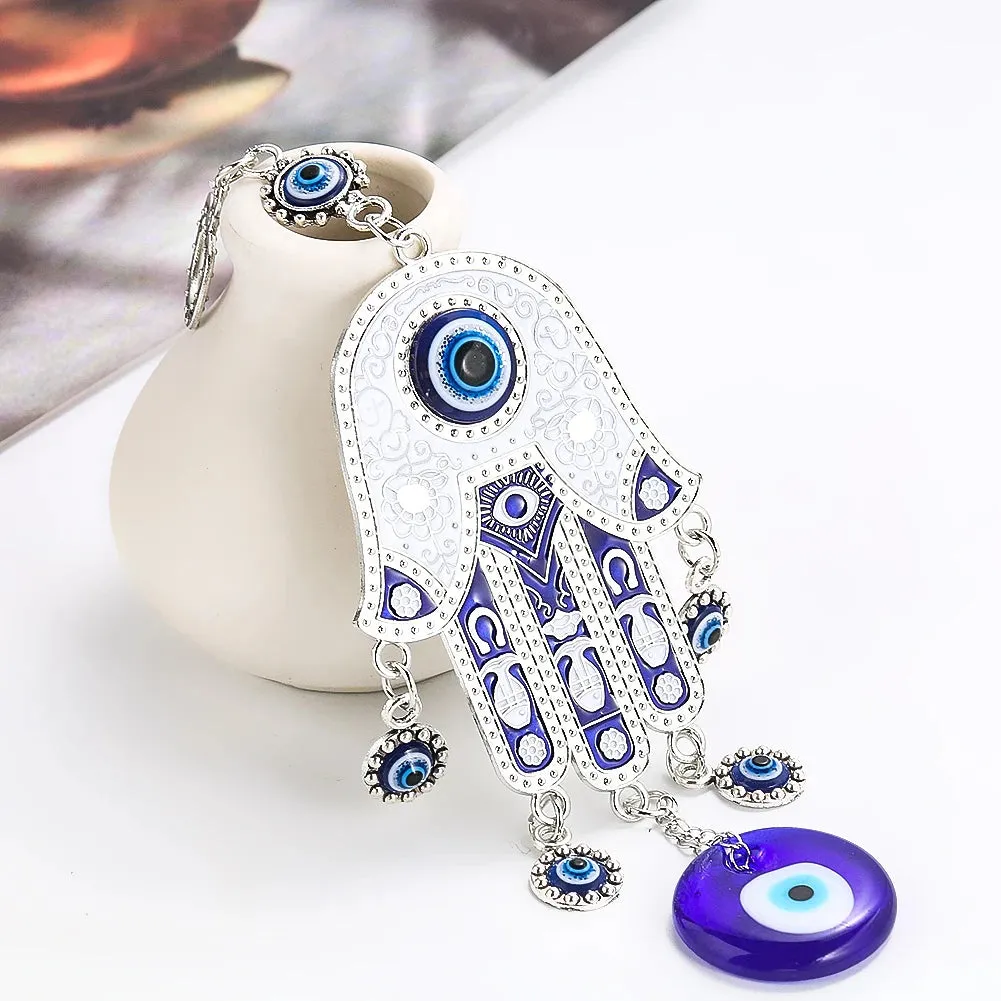 Amulet Fatima Wall Hanging Turkish Blue Eye Wind Chimes Decor