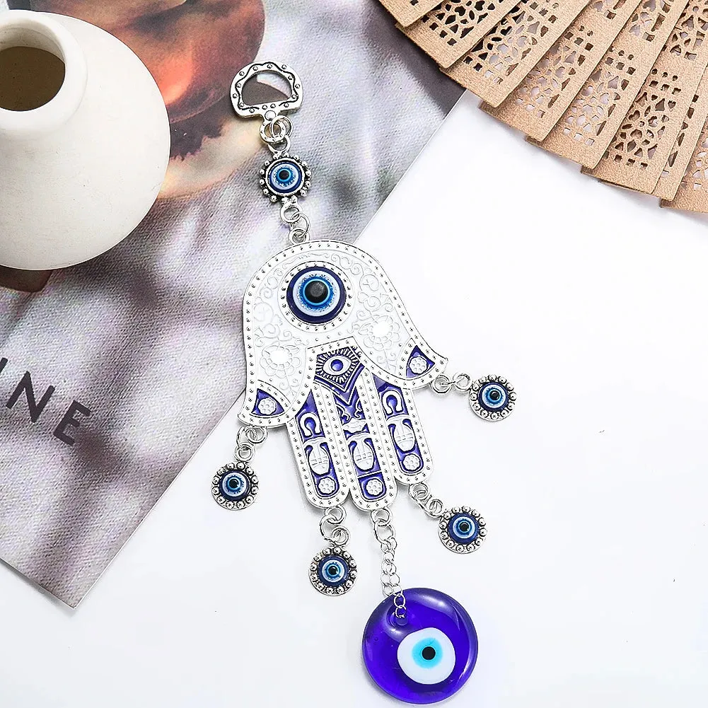 Amulet Fatima Wall Hanging Turkish Blue Eye Wind Chimes Decor