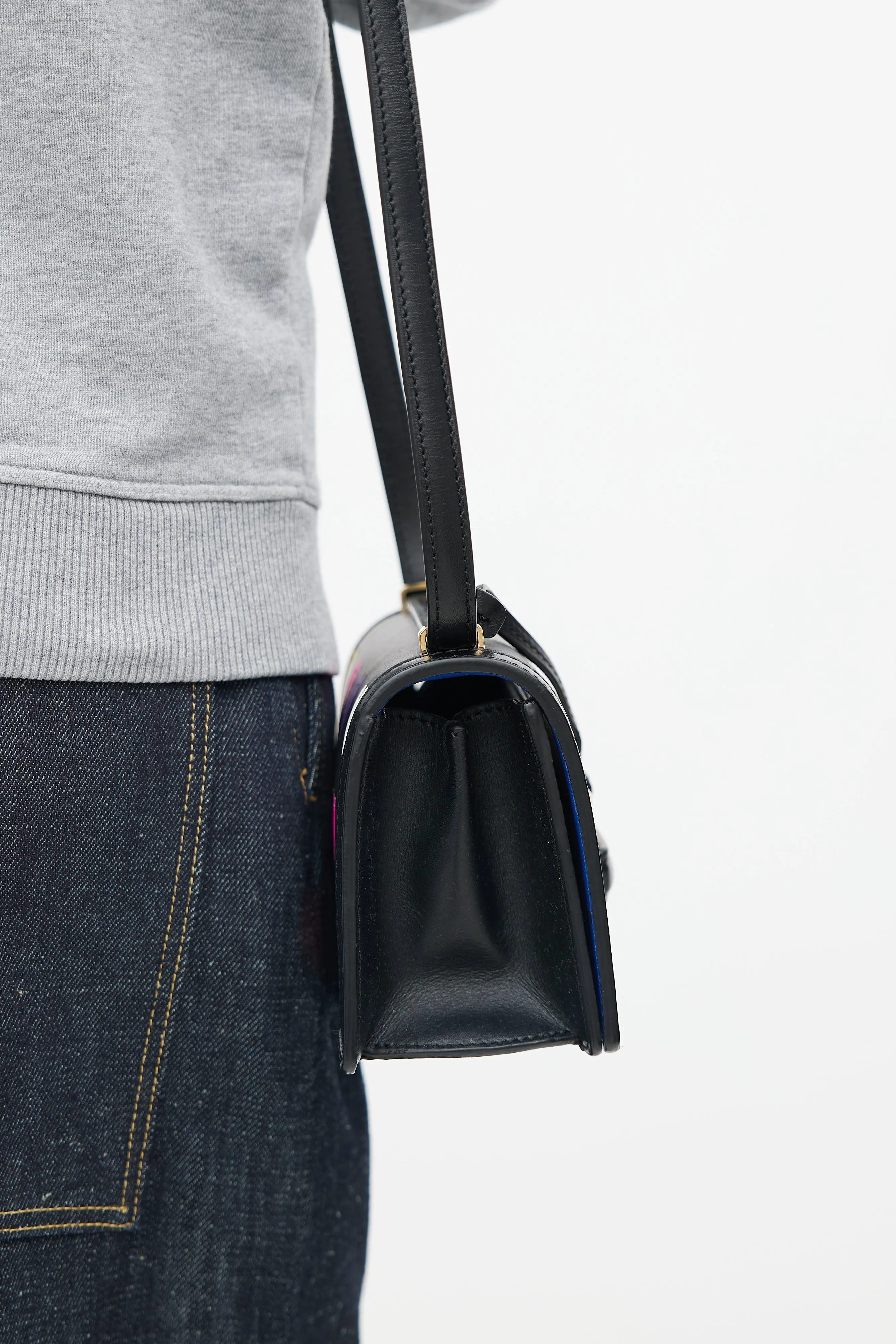 Black & Multi Small Barcelona Heart Crossbody Bag