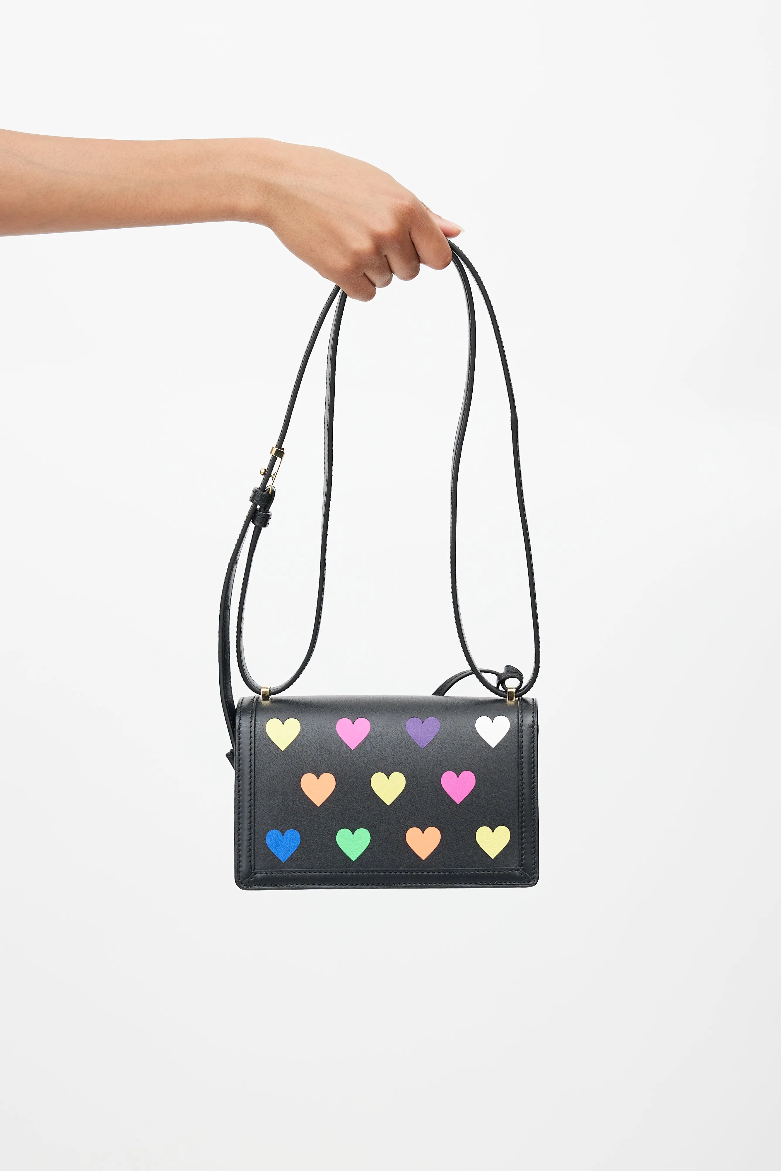 Black & Multi Small Barcelona Heart Crossbody Bag