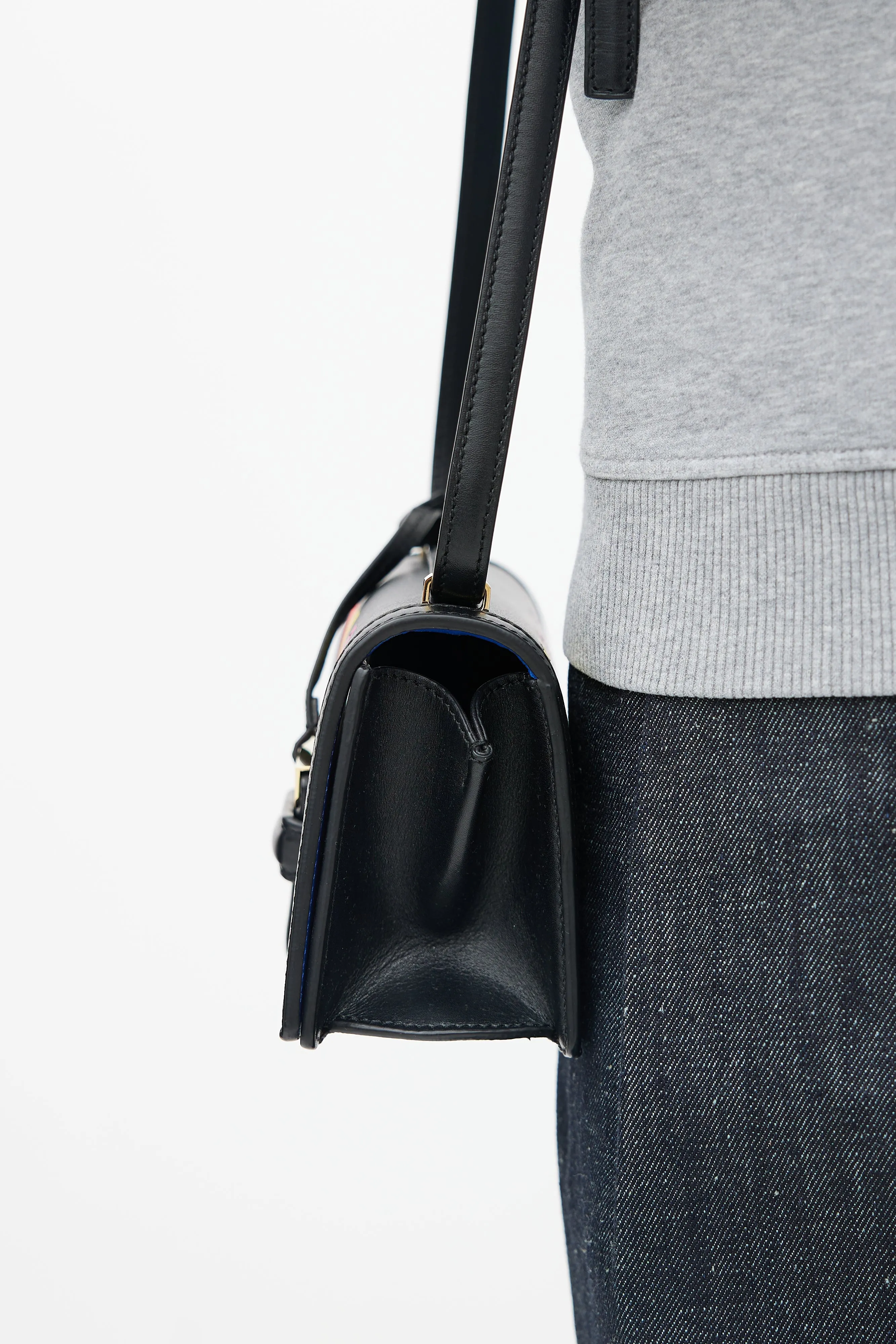 Black & Multi Small Barcelona Heart Crossbody Bag
