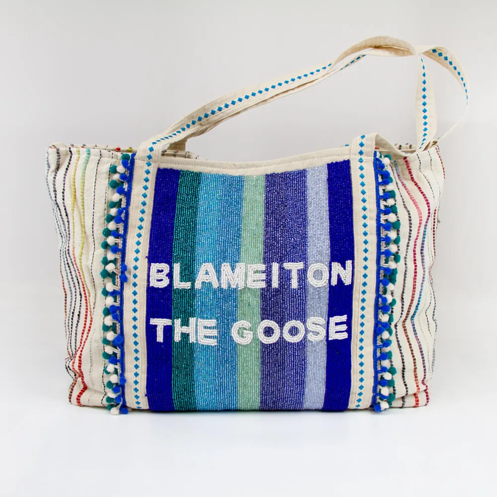 Blame It On The Goose Beaded Boho Tote Bag