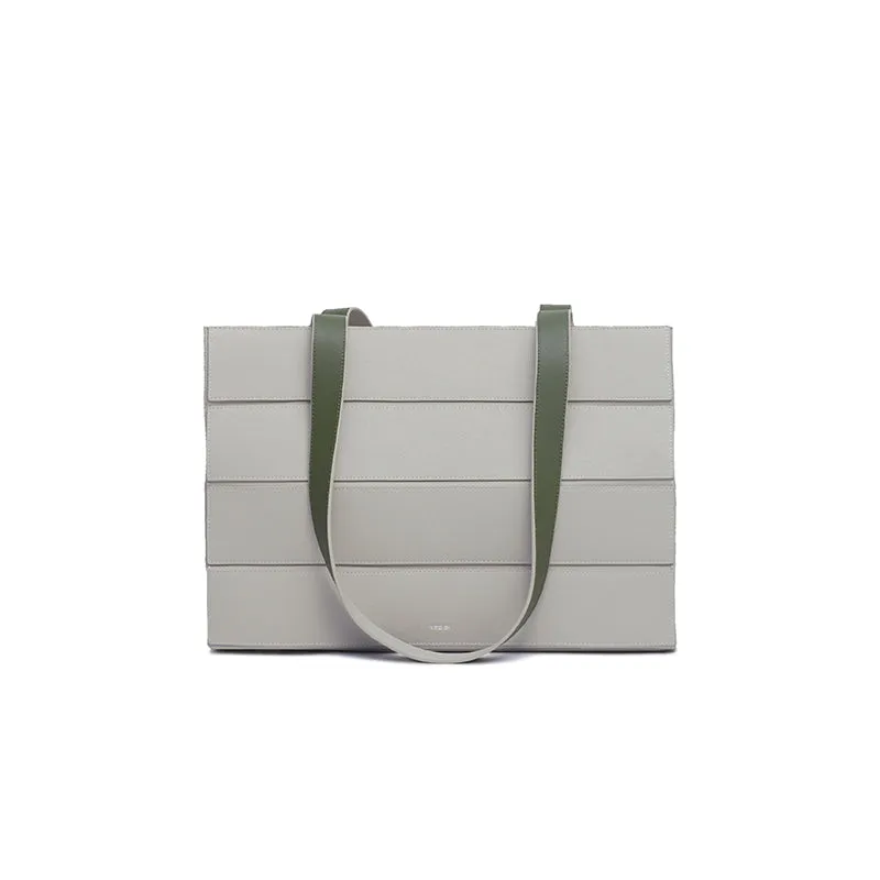Block Medium Foldable Tote Bag - Gray