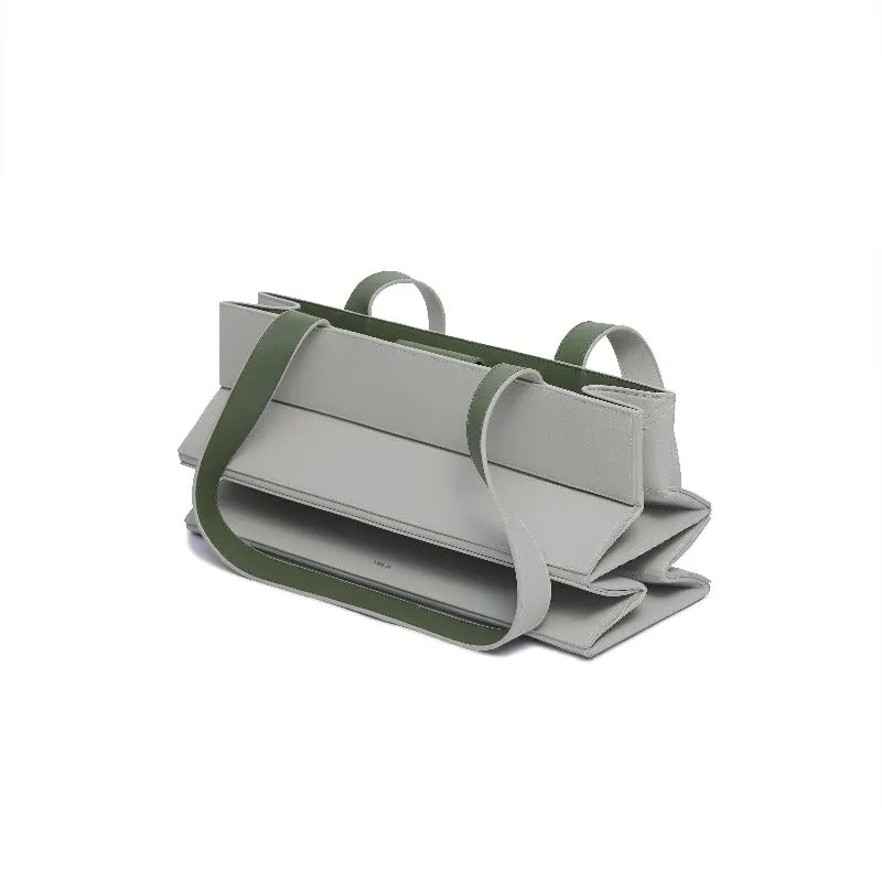 Block Medium Foldable Tote Bag - Gray
