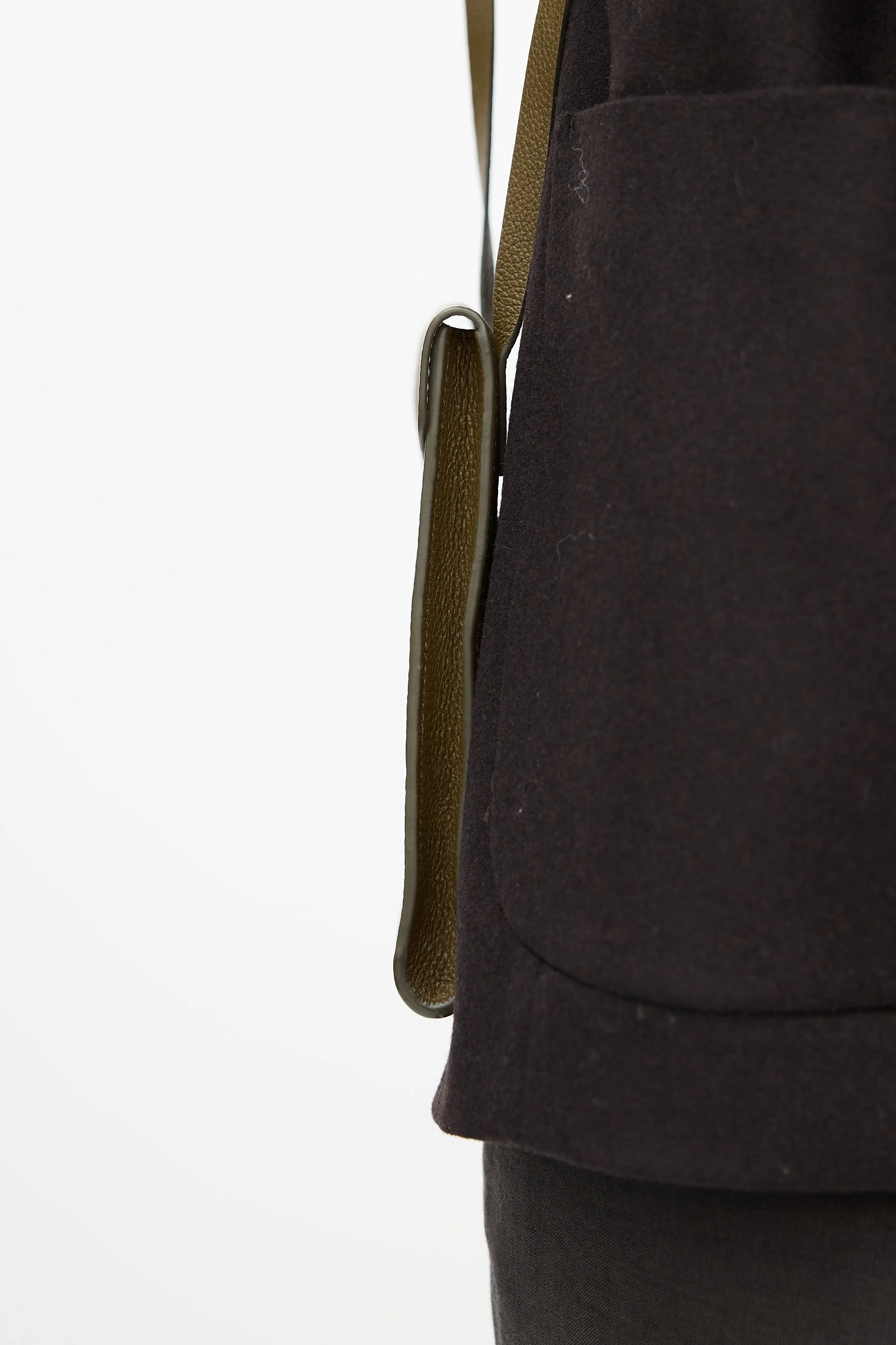 Brown Enveloppe With Strap Leather Pouch