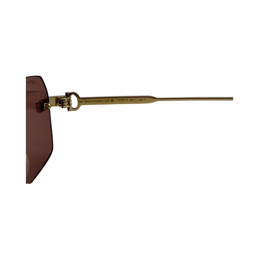 CARTIER GOLD RIMLESS SUNGLASSES
