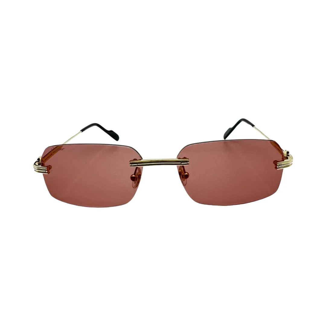 CARTIER GOLD RIMLESS SUNGLASSES