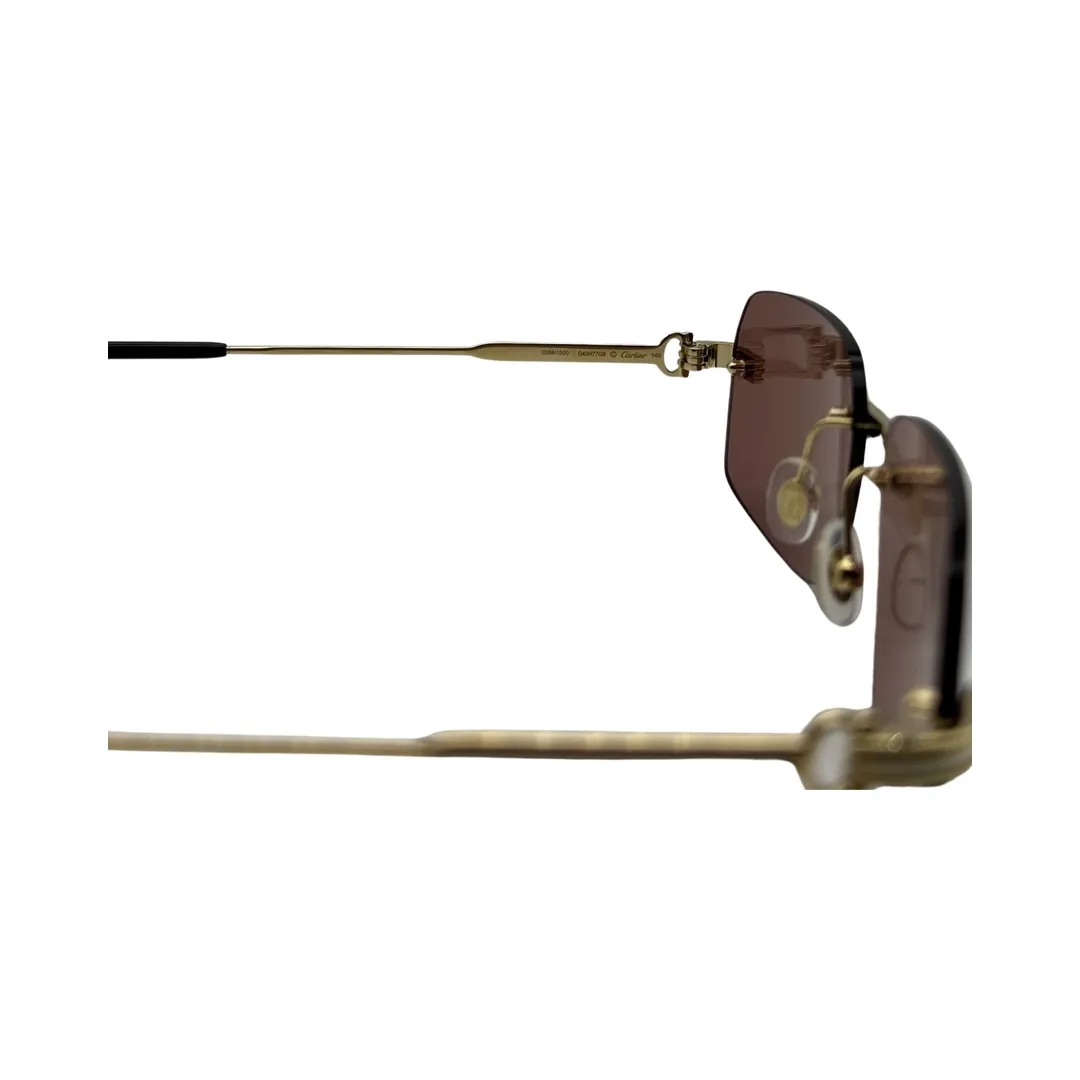 CARTIER GOLD RIMLESS SUNGLASSES