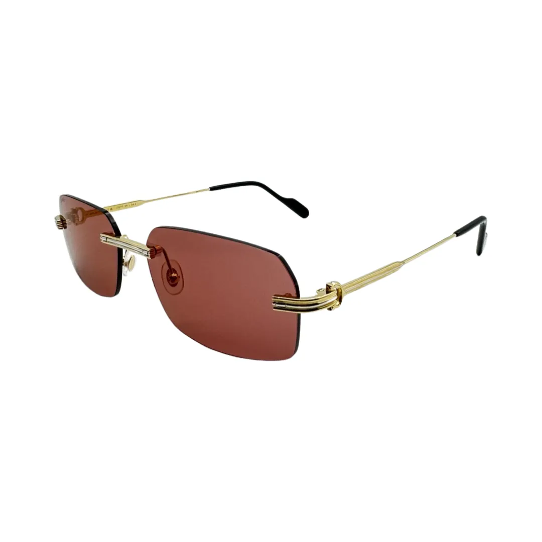CARTIER GOLD RIMLESS SUNGLASSES