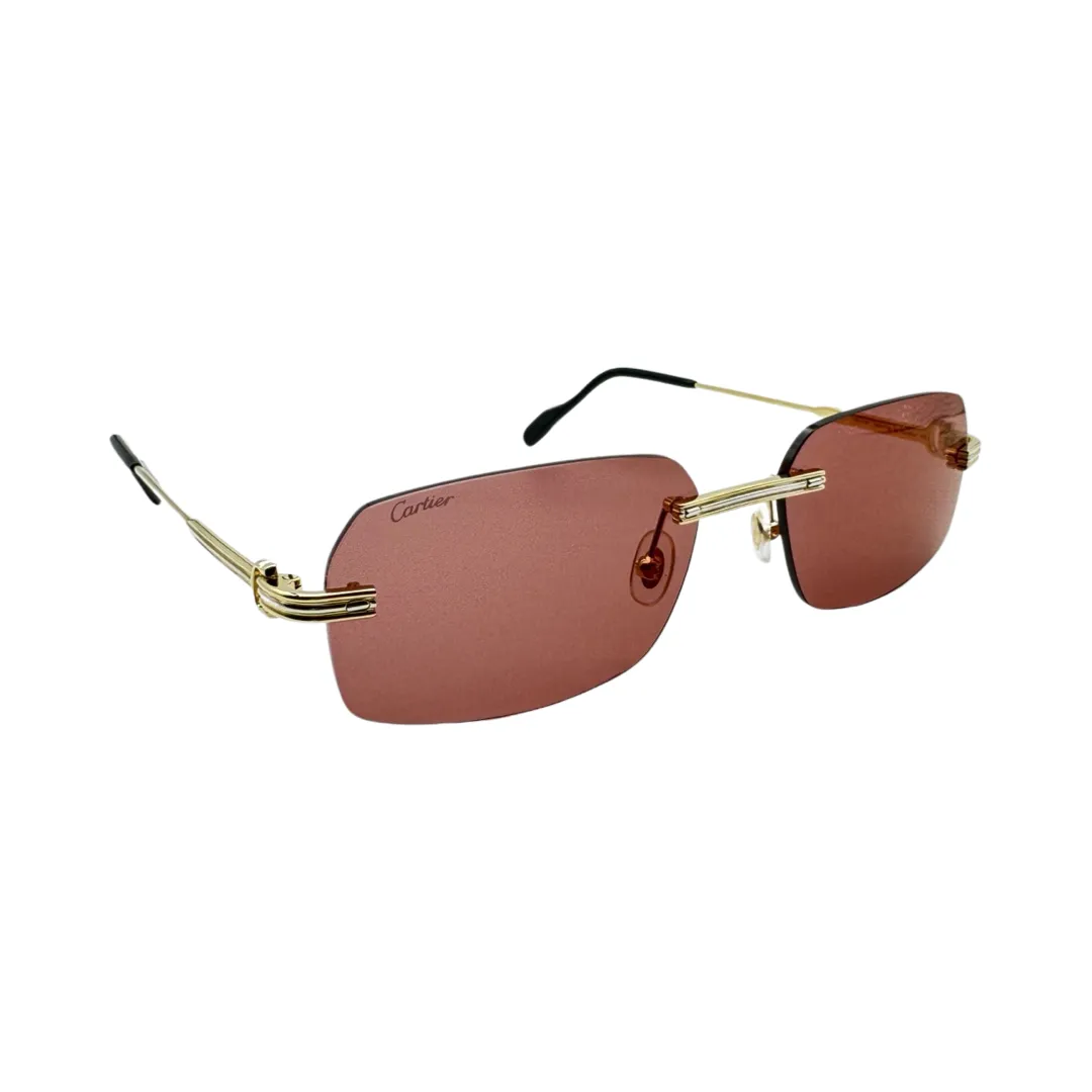 CARTIER GOLD RIMLESS SUNGLASSES