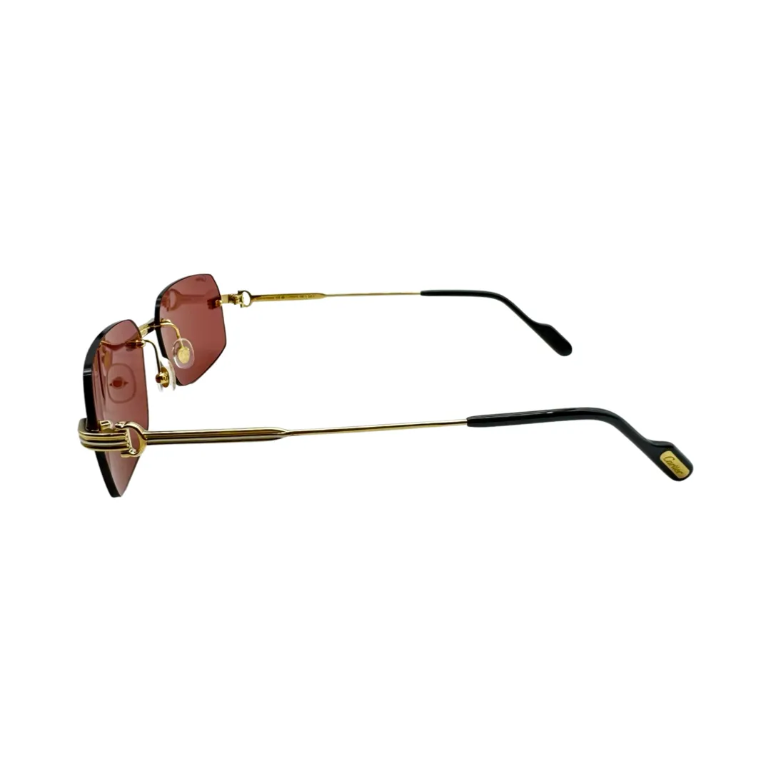 CARTIER GOLD RIMLESS SUNGLASSES