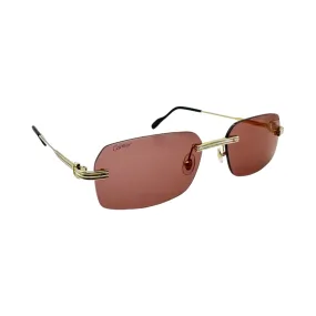 CARTIER GOLD RIMLESS SUNGLASSES