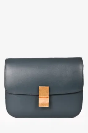 Celine 2018 Green Leather Medium Classic Box Crossbody Bag