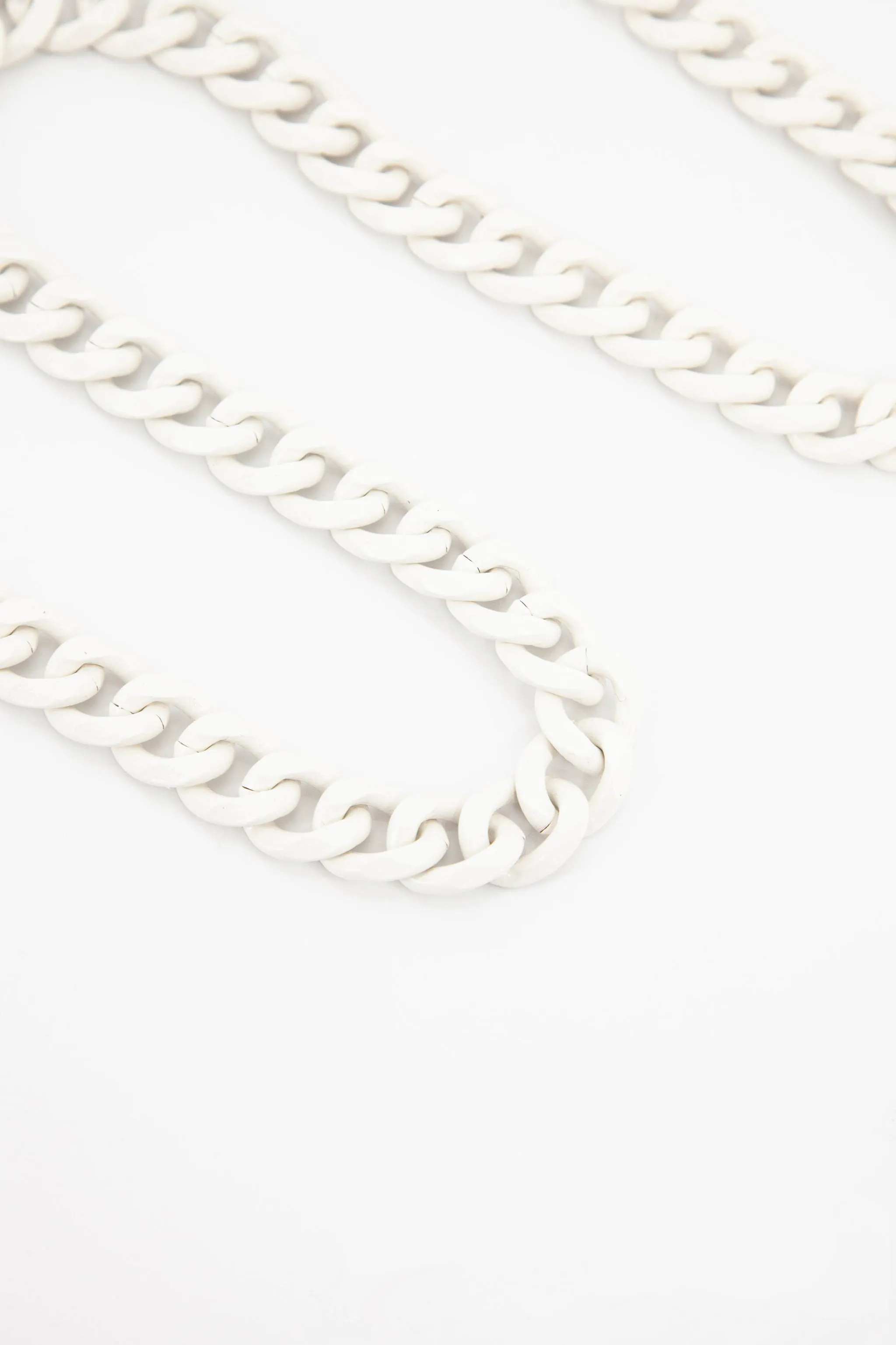 Chain Link Metal Bag Strap in White
