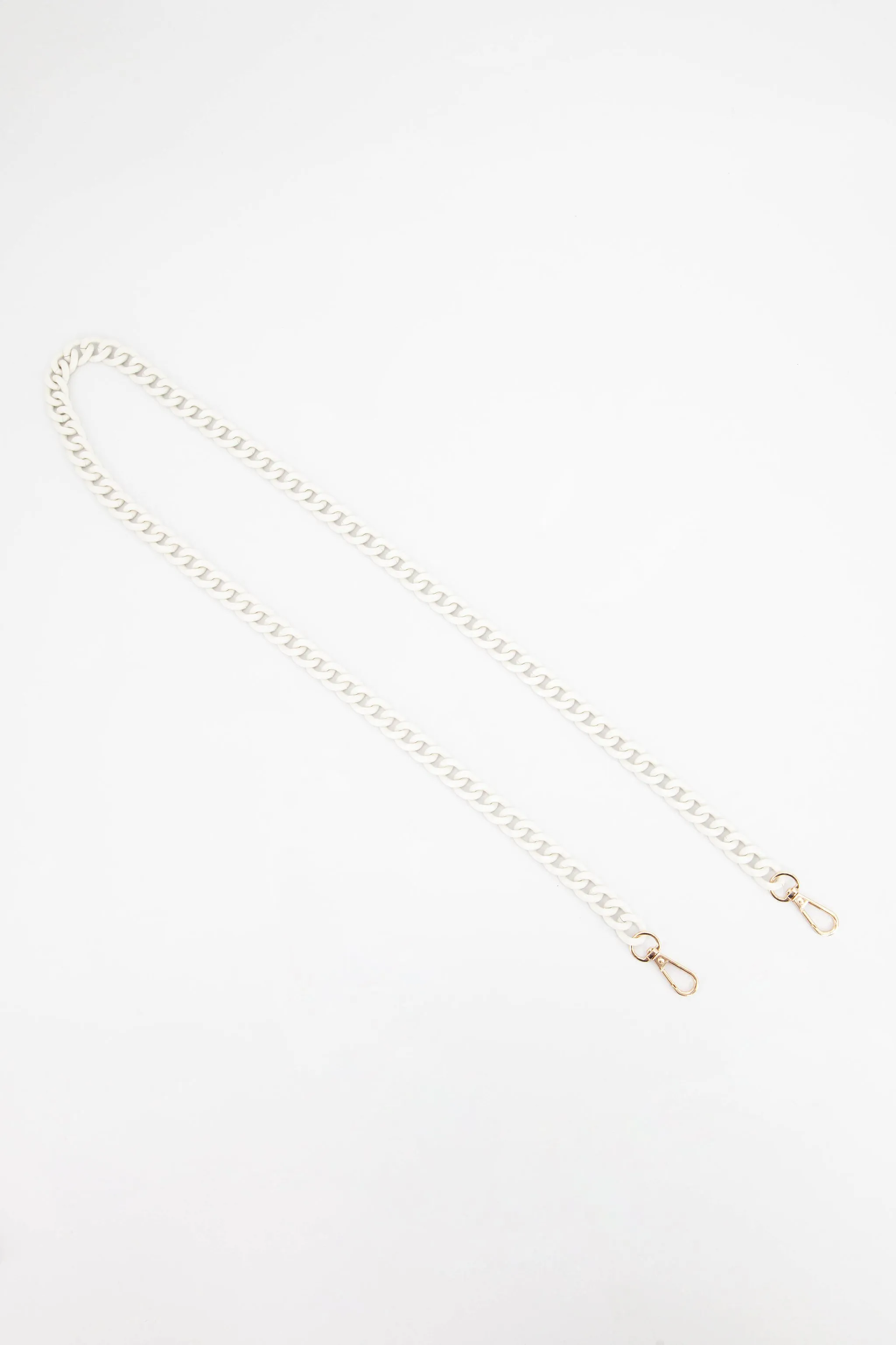 Chain Link Metal Bag Strap in White
