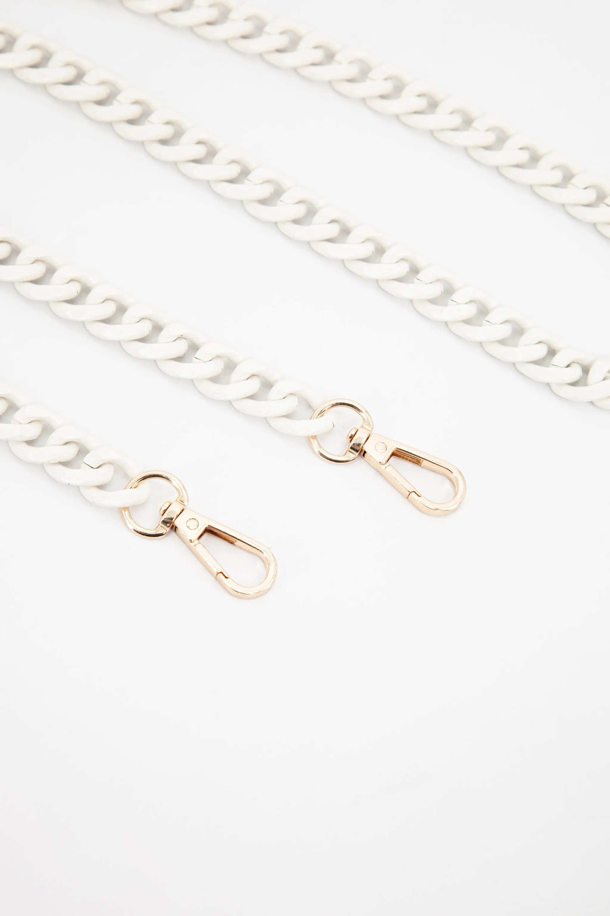 Chain Link Metal Bag Strap in White