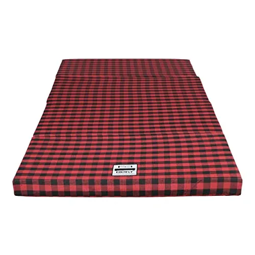 COLOFLY Dual Comfort Reversible | Foldable UHD Foam | Single Bed Mattress | 4 Fold Black-Red | (72x35x2)