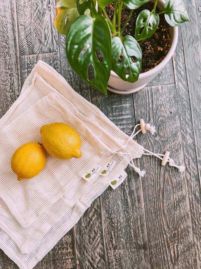 Cotton Mesh Produce Bags- 3 pack