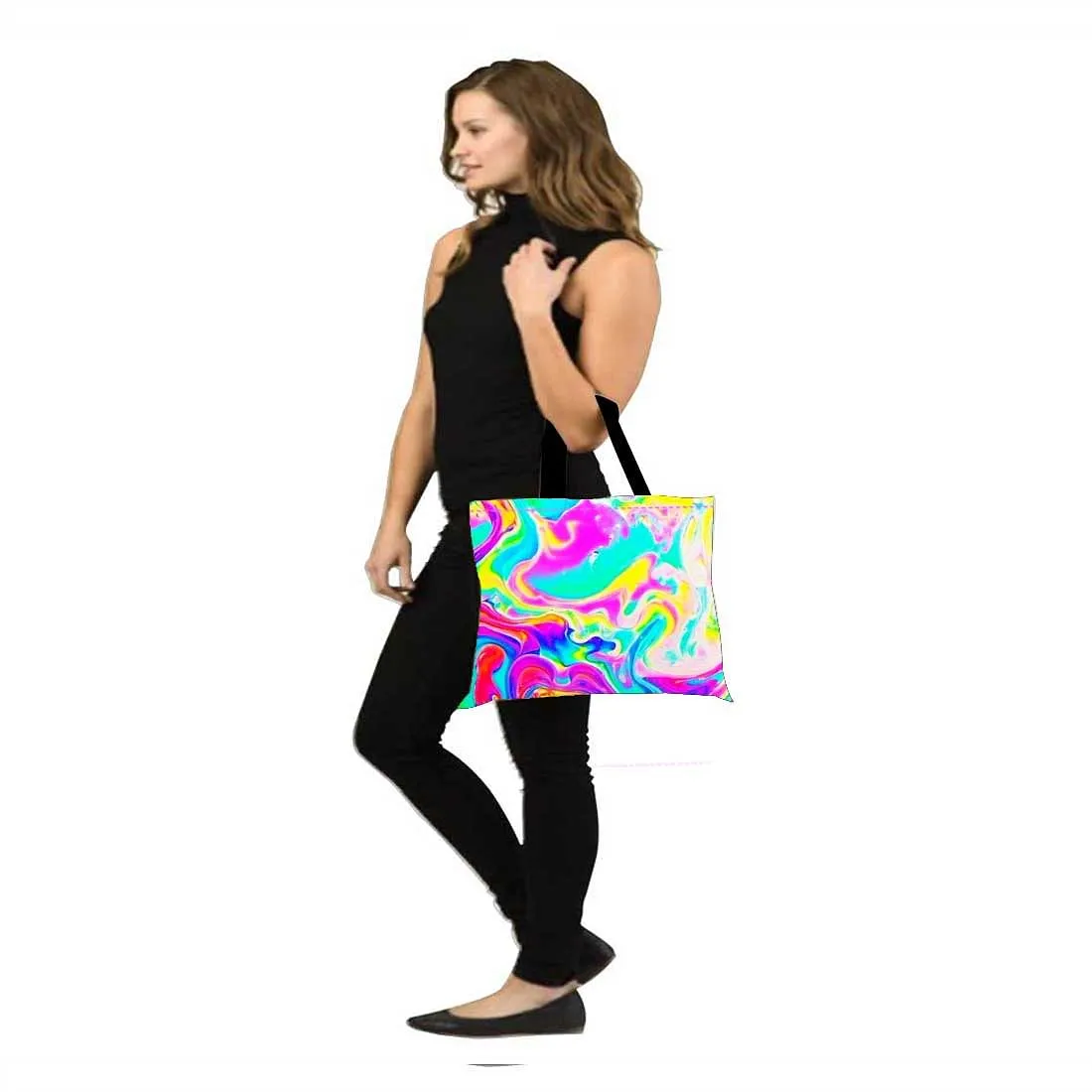 Designer Tote Bag With Zip Beach Gym Travel Bags -  Watercolor