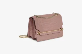 East/West Mini - Lizard-Embossed Leather Blush Rose