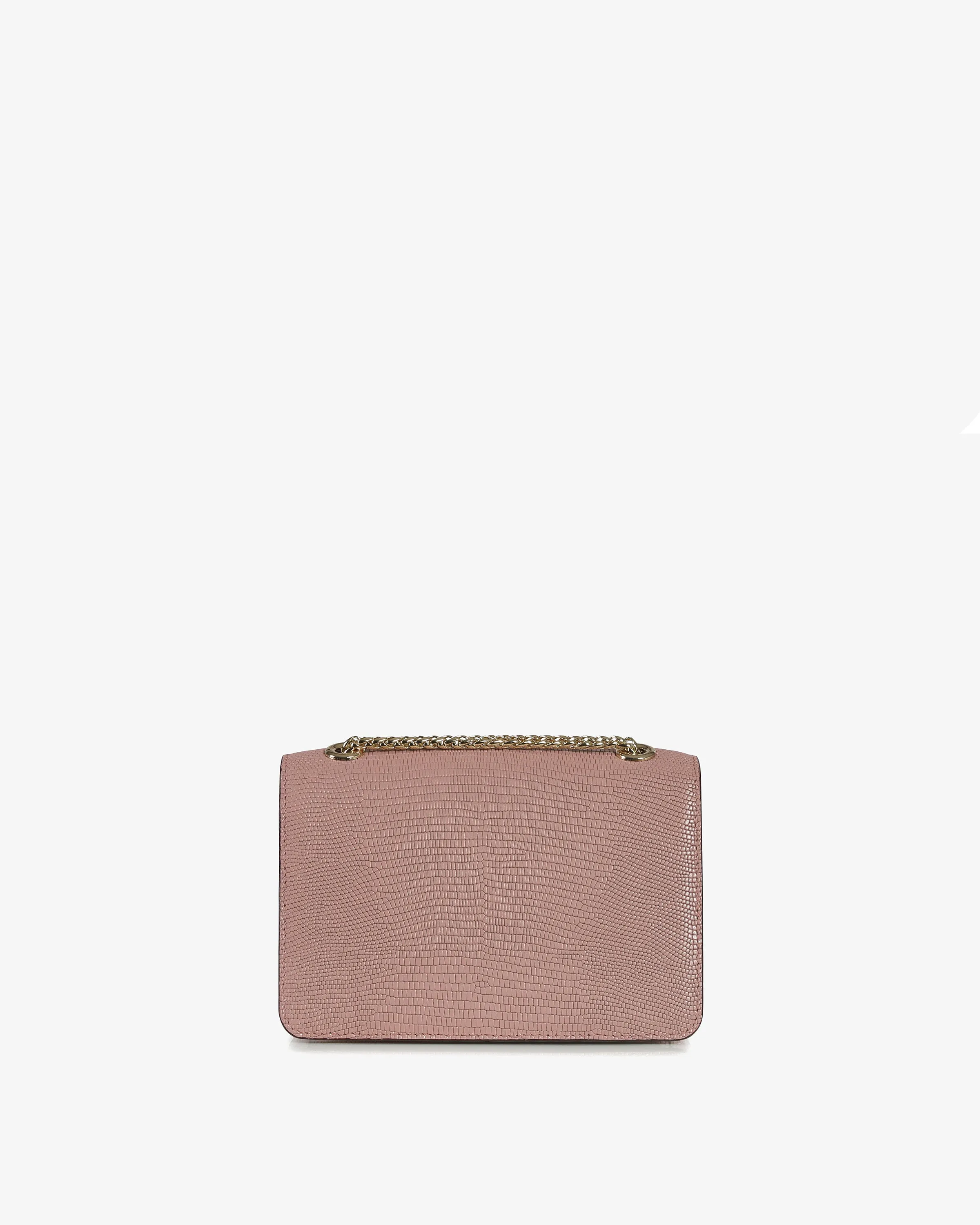 East/West Mini - Lizard-Embossed Leather Blush Rose