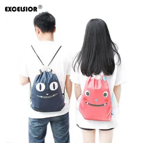 EXCELSIOR 2017 Cartoon Drawstring Backpack Portable School Bags For Girls And Boys Kids String Waterproof Bags Travel Pouch Sac