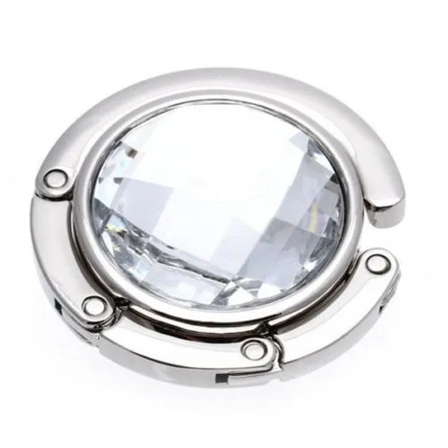 Fashion Foldable Folding Crystal Alloy Purse Handbag Hook Hanger Bag Holder