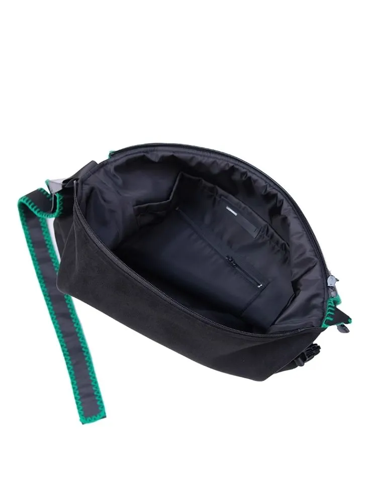 Faux suede nylon waterproof crossbody computer bag【s0000005210】