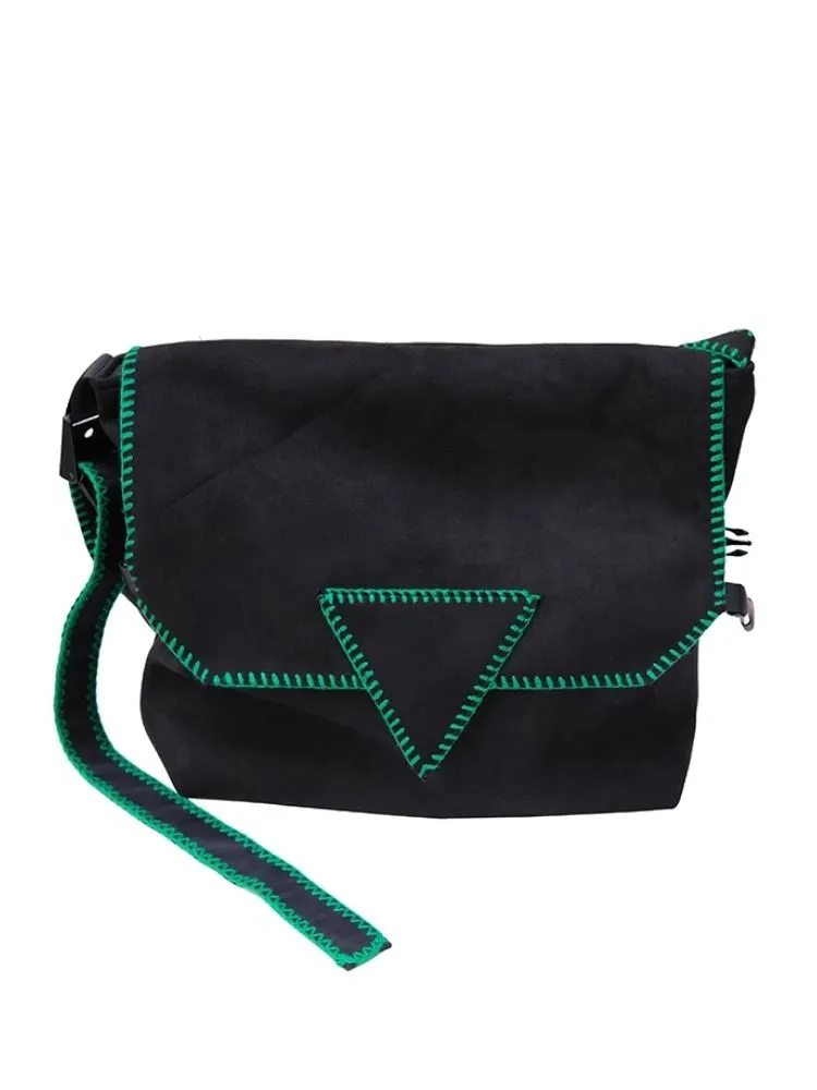 Faux suede nylon waterproof crossbody computer bag【s0000005210】