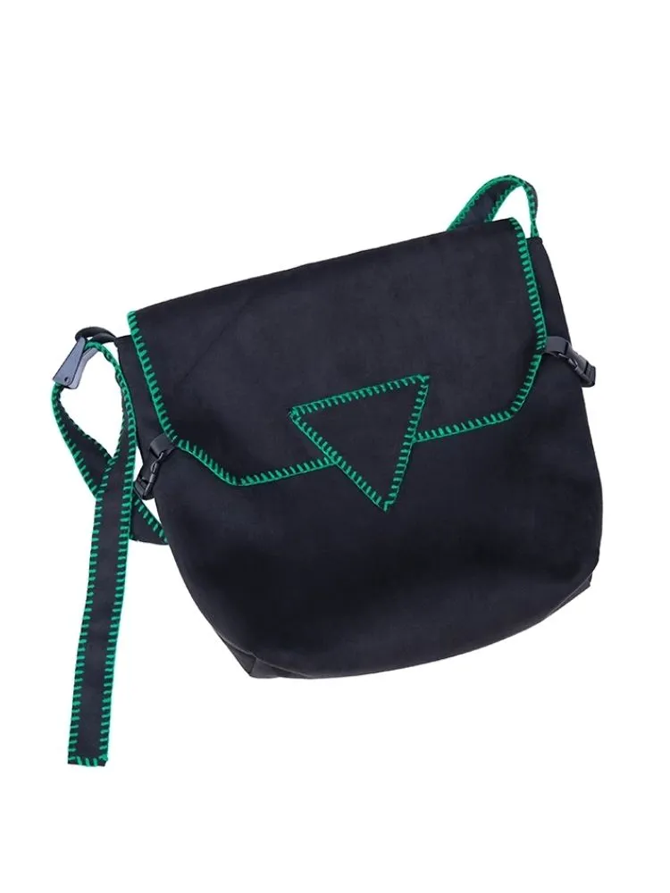 Faux suede nylon waterproof crossbody computer bag【s0000005210】