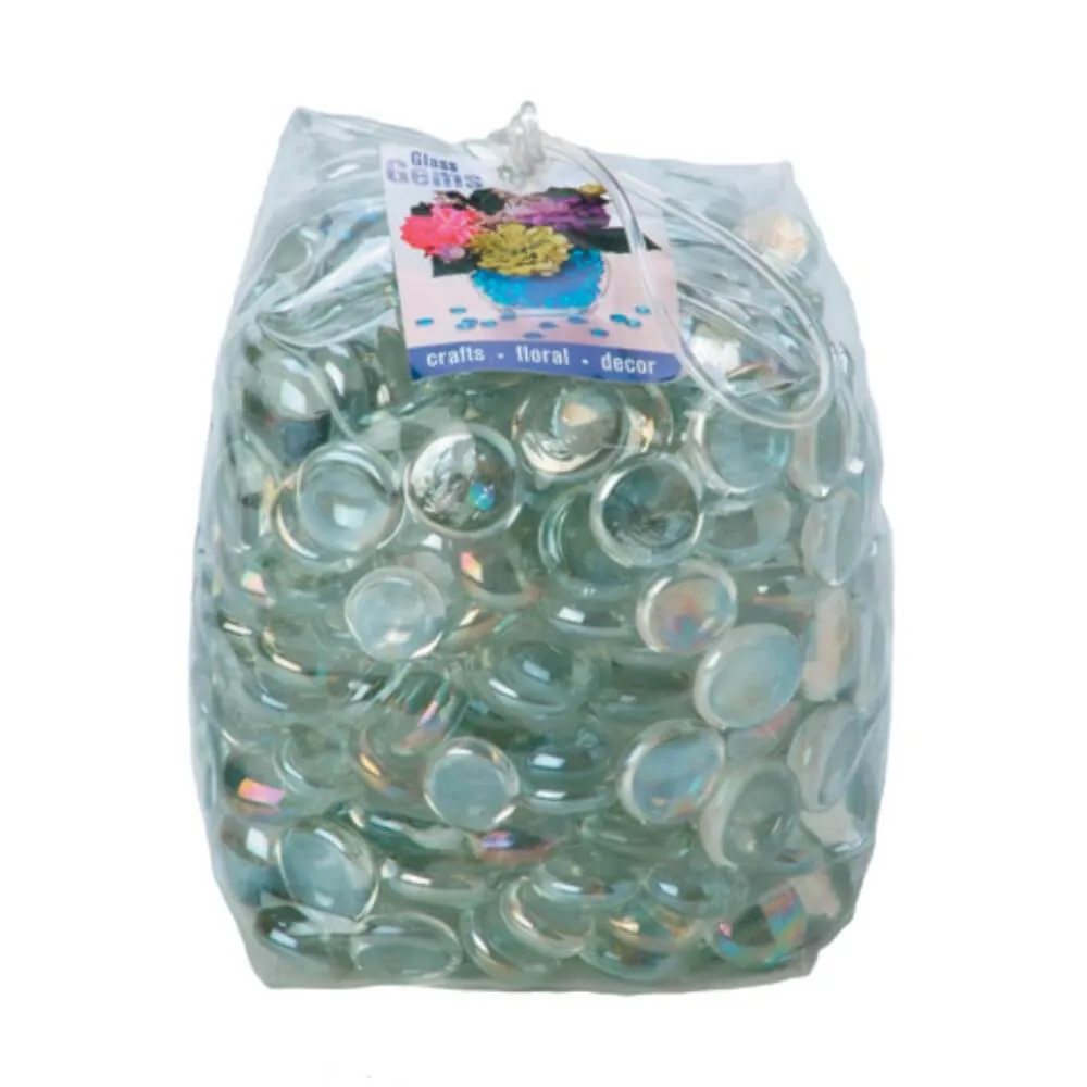 Glass Gems in PVC Bag Clear Luster 4 lb