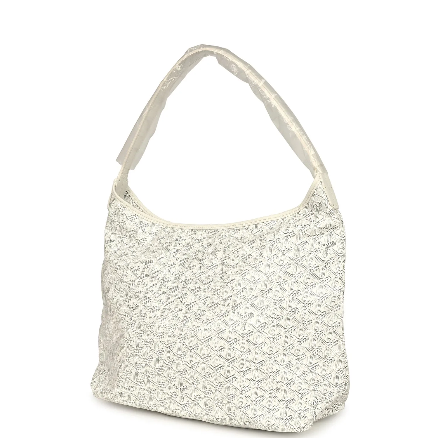 Goyard Goyardine White Boheme Hobo Bag Palladium Hardware