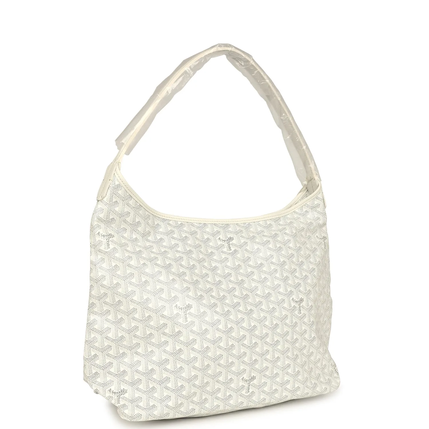 Goyard Goyardine White Boheme Hobo Bag Palladium Hardware