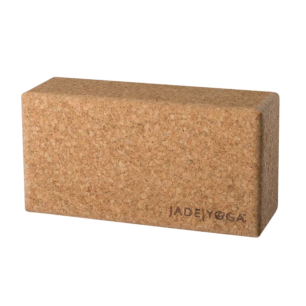 Jade Yoga Voyager Mat - Black & Jade Yoga Cork Yoga Block - Small   Jade Yoga Plant Based Mat Wash - 8 oz Starter Kit
